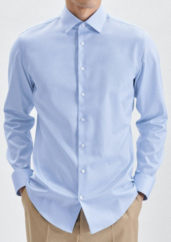 Lichtblauwe Twill Shirt Slim Fit - Jr&Sr The Hague