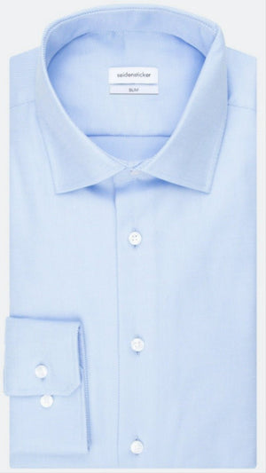 Lichtblauwe Twill Shirt Slim Fit - Jr&Sr The Hague