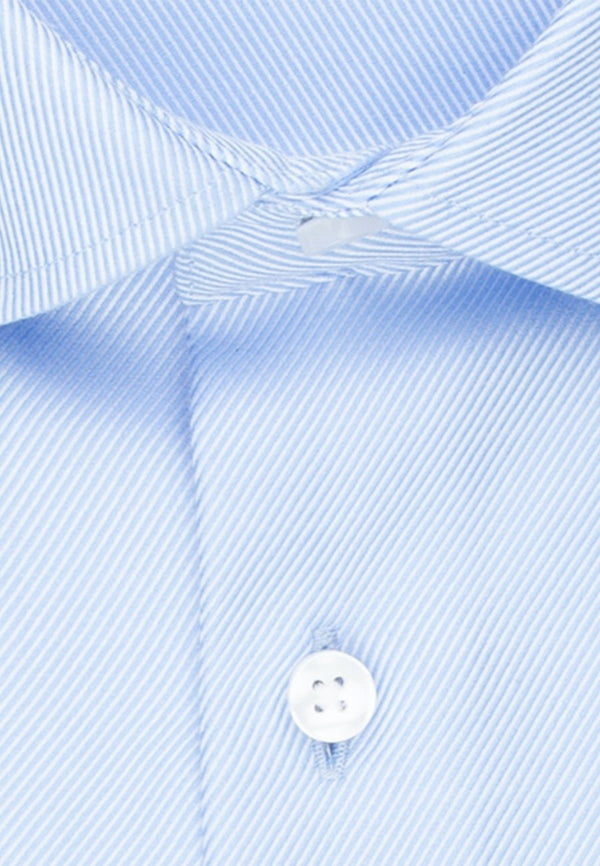 Lichtblauwe Twill Shirt Slim Fit - Jr&Sr The Hague