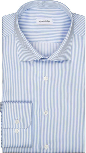 Seidensticker Blauw Wit Gestreepte Shirt Slim Fit - Jr&Sr The Hague