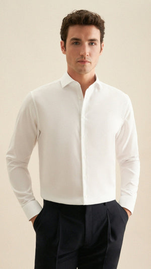 Witte Structure Shirt Regular Fit - Jr&Sr The Hague