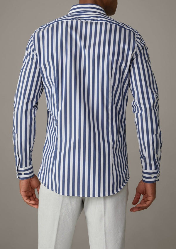 Strellson Overhemd Navy-Wit Gestreept - Jr&Sr The Hague