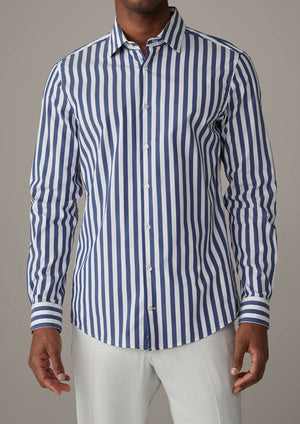 Strellson Overhemd Navy-Wit Gestreept - Jr&Sr The Hague