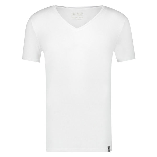 Witte T-Shirts met Diepe V-Hals 2-Pack - Jr&Sr The Hague